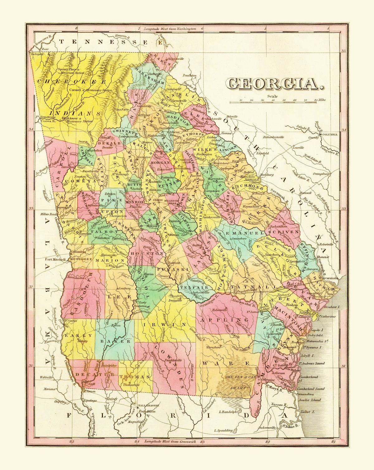 Preview of Vintage Map of Georgia 1831