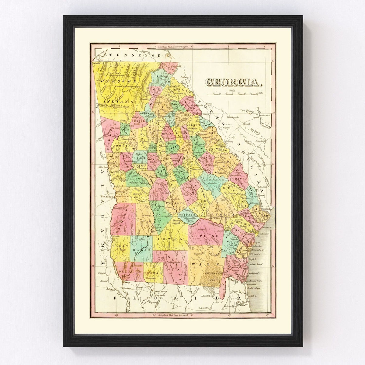 Georgia Vintage Map 1831