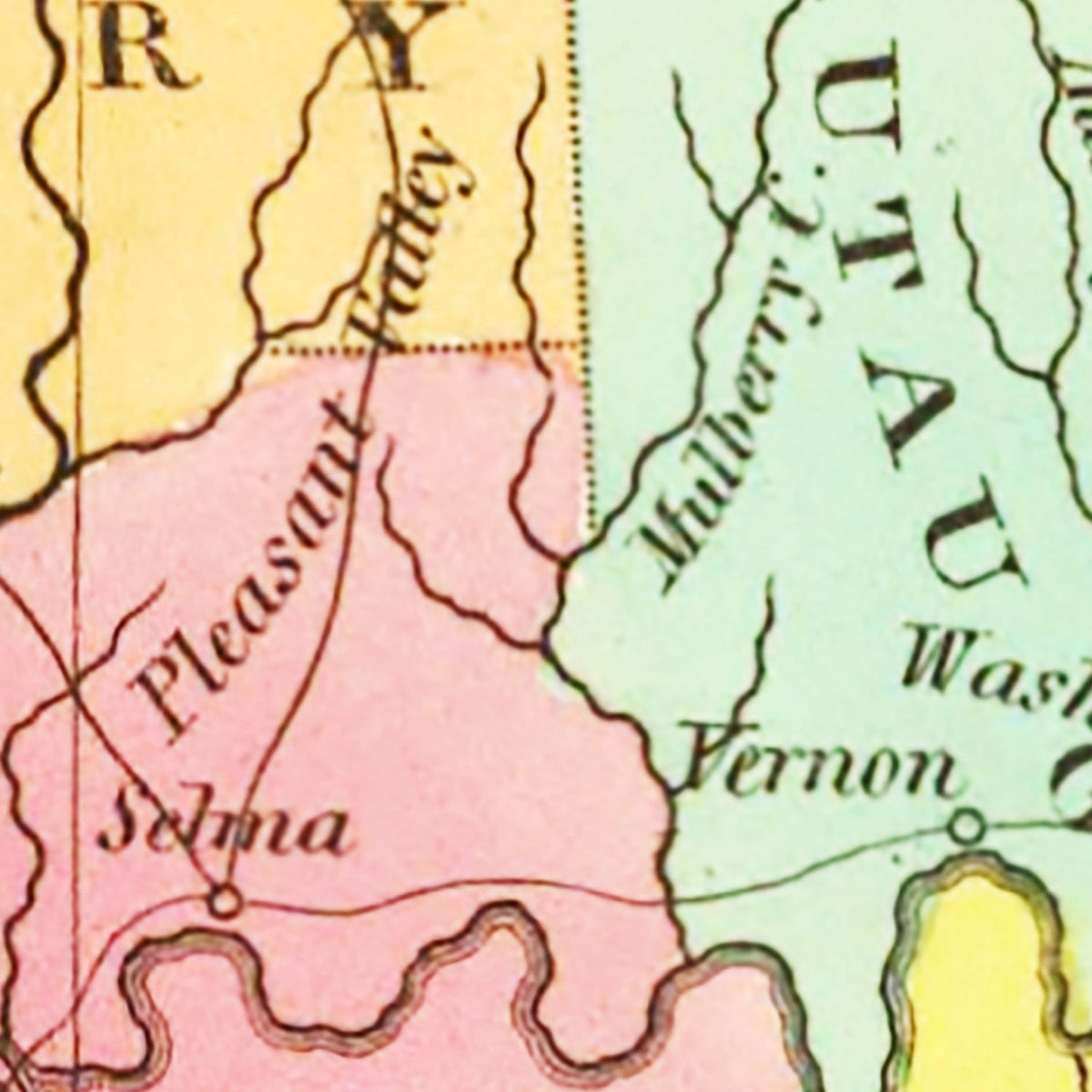 Restored historic details from the 1831 state map of County, Alabama