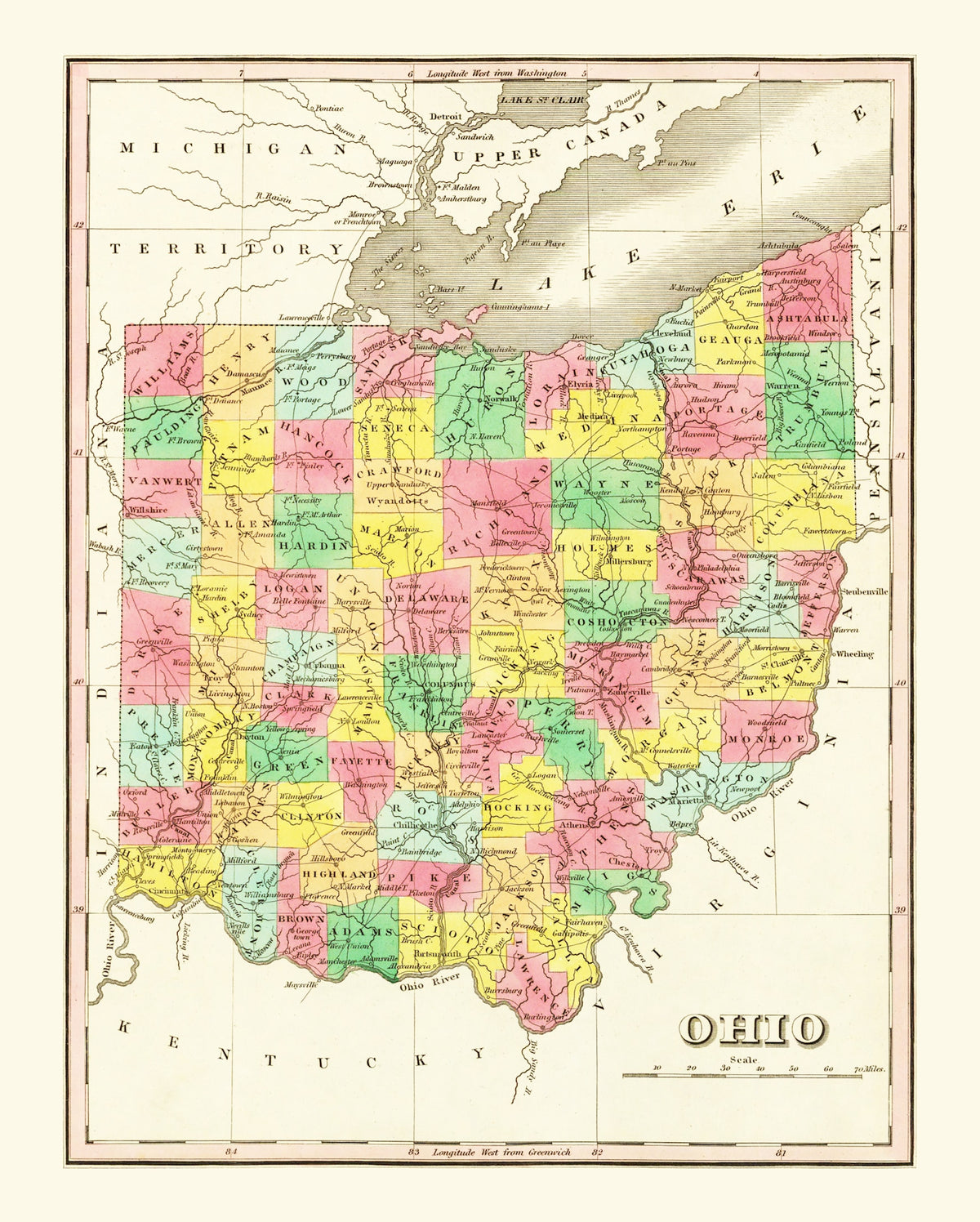 Preview of Vintage Map of Ohio 1831