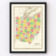 Ohio Vintage Map 1831