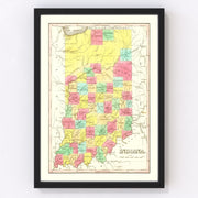 Indiana Vintage Map 1831