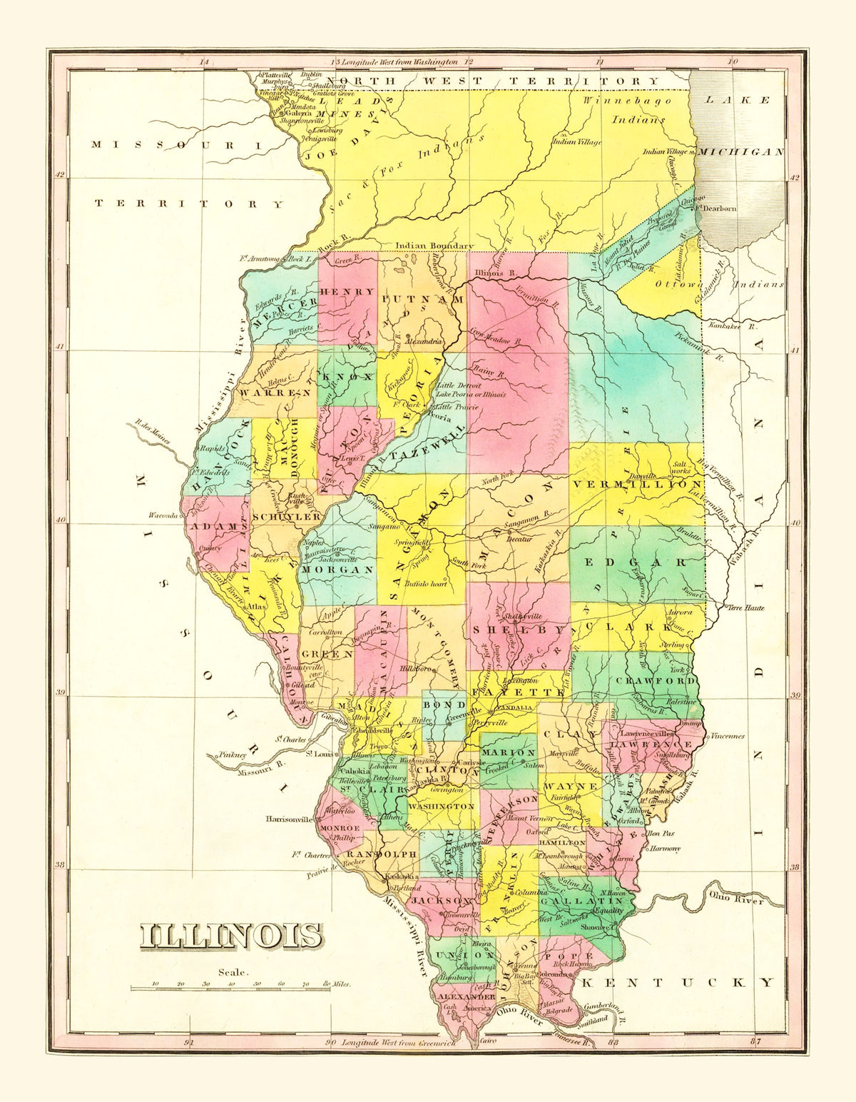 Preview of Vintage Map of Illinois 1831