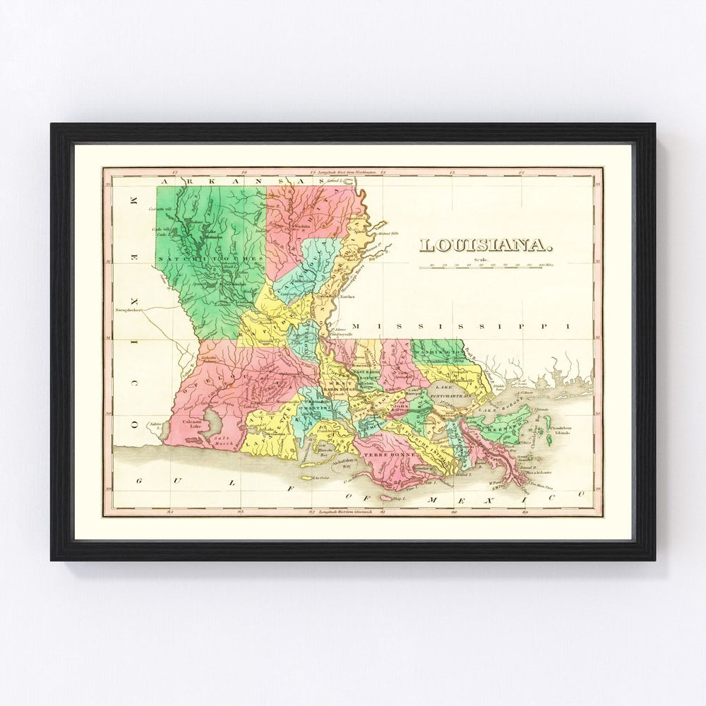 Louisiana Vintage Map 1831