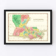 Louisiana Vintage Map 1831