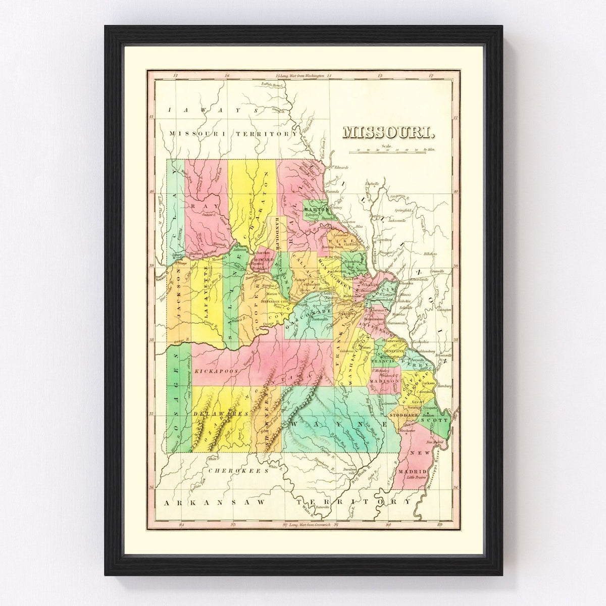 Missouri Vintage Map 1831