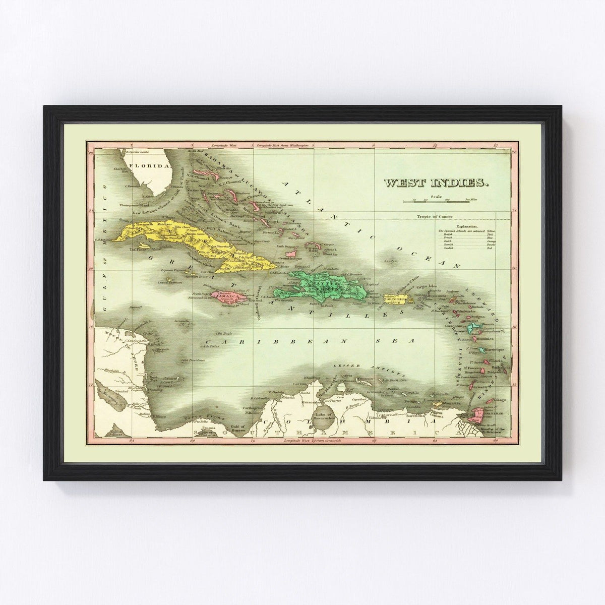 West Indies Vintage Map 1831