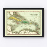 West Indies Vintage Map 1831