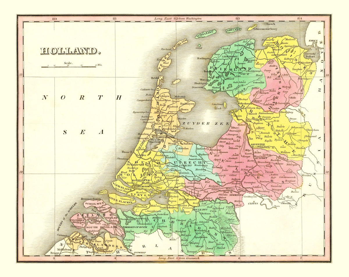 Preview of Vintage Map of Holland 1831
