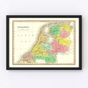 Netherlands, Holland Vintage Map 1831