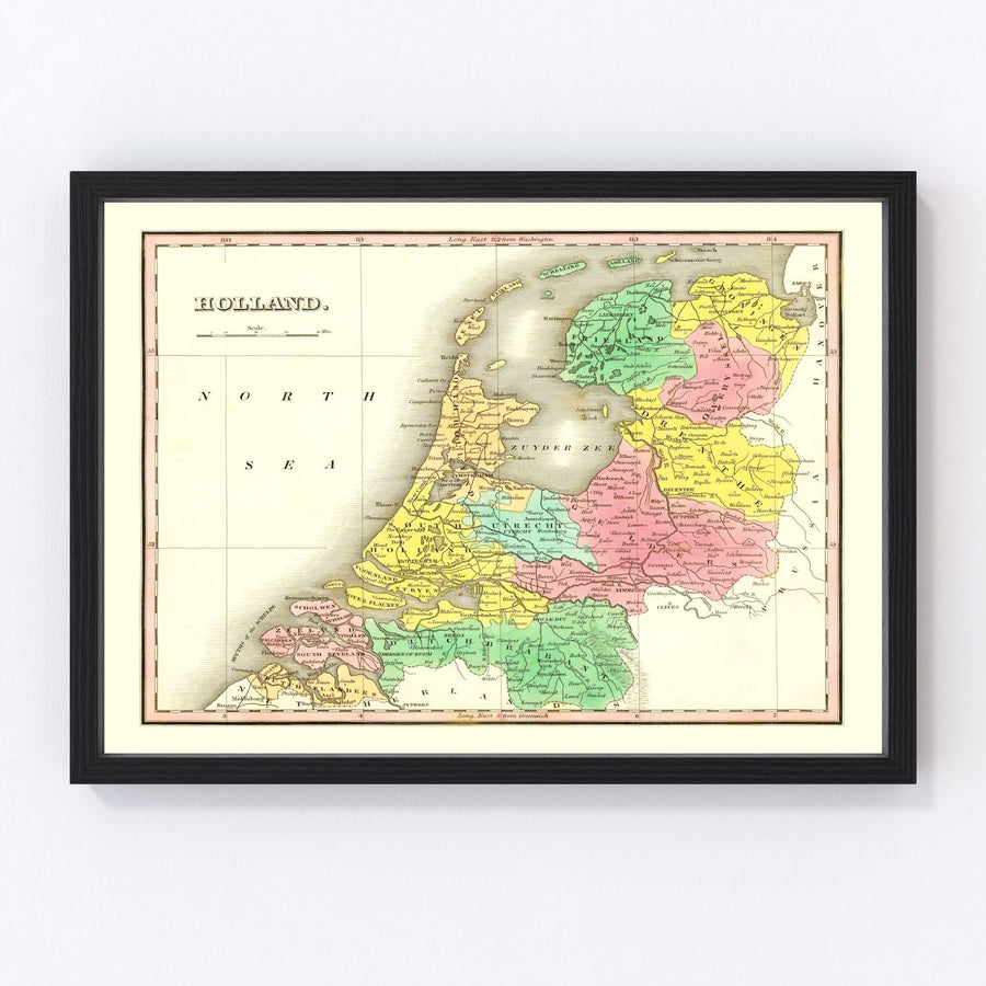 Vintage Map of Holland 1831