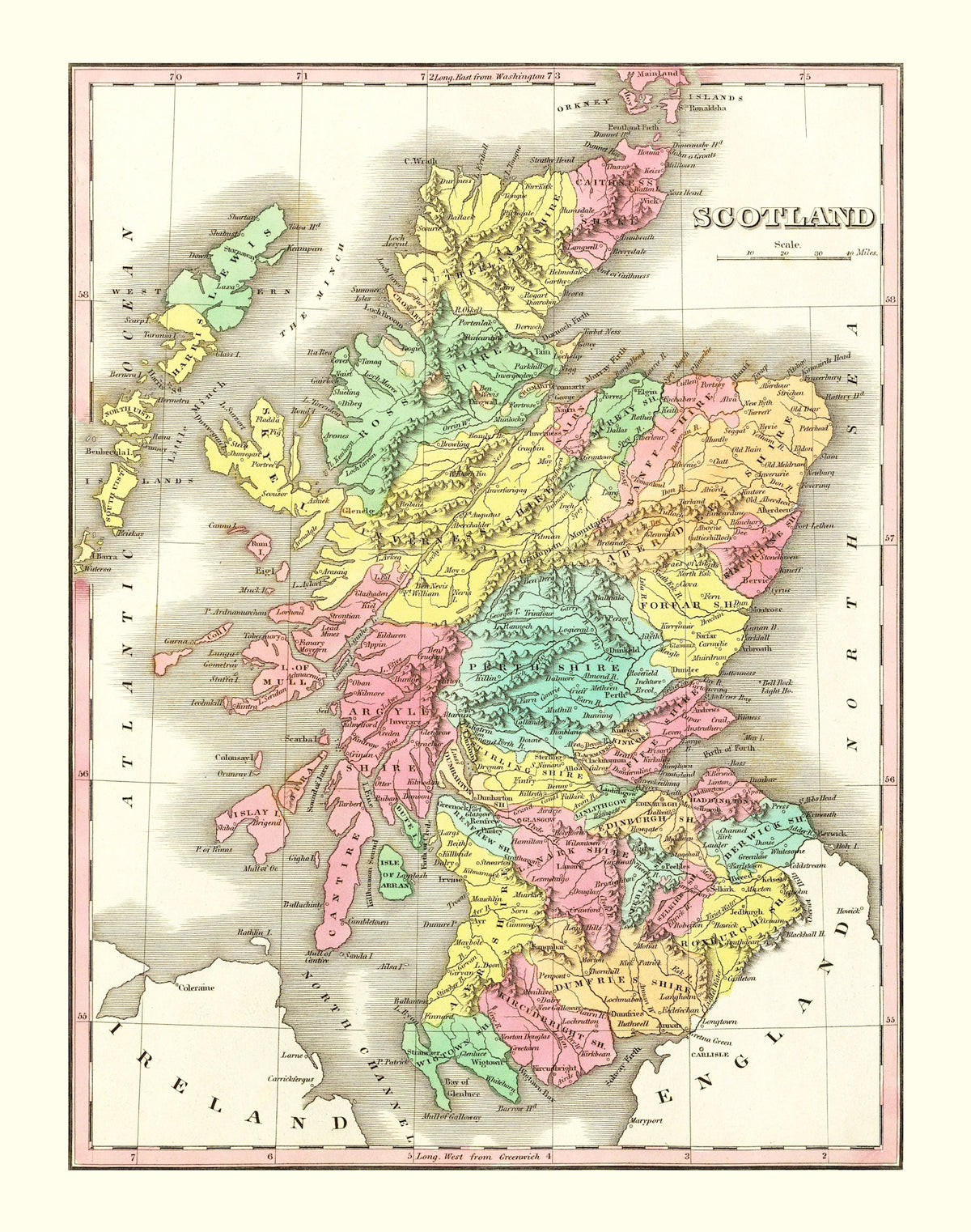 Preview of Vintage Map of Scotland 1831