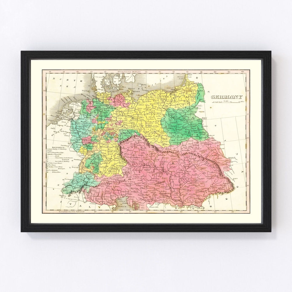 Germany Vintage Map 1831