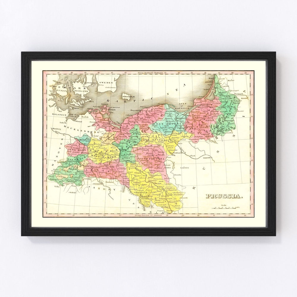 Prussia, Germany Vintage Map 1831