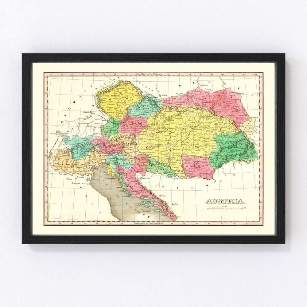 Austria Vintage Map 1831