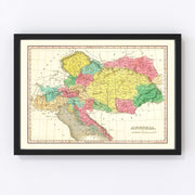 Austria Vintage Map 1831