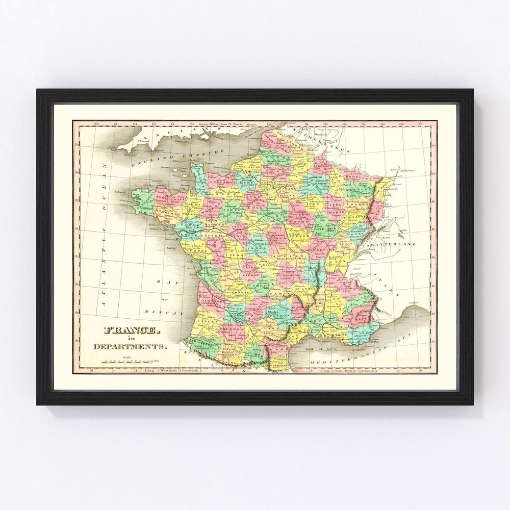 France Vintage Map 1831