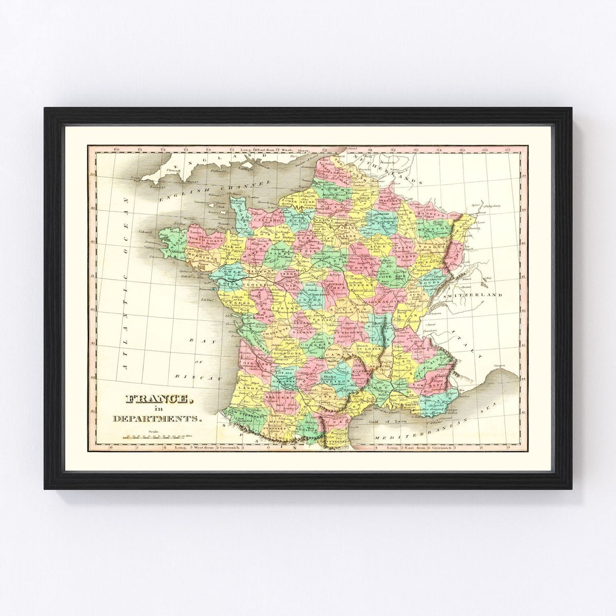 France Vintage Map 1831