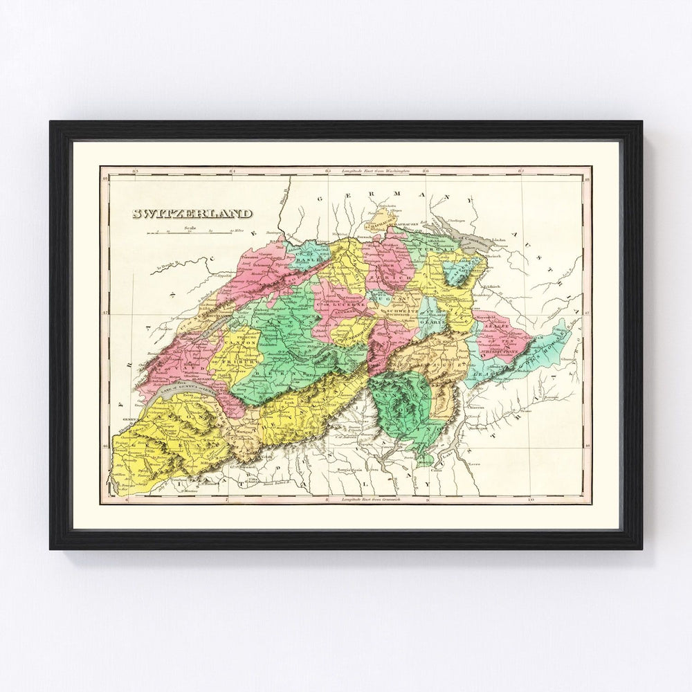 Switzerland Vintage Map 1831