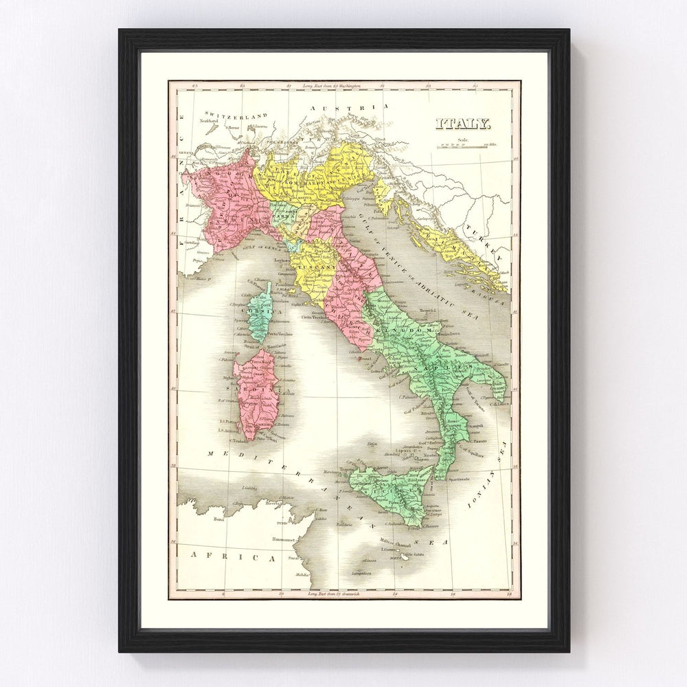 Italy Vintage Map 1831