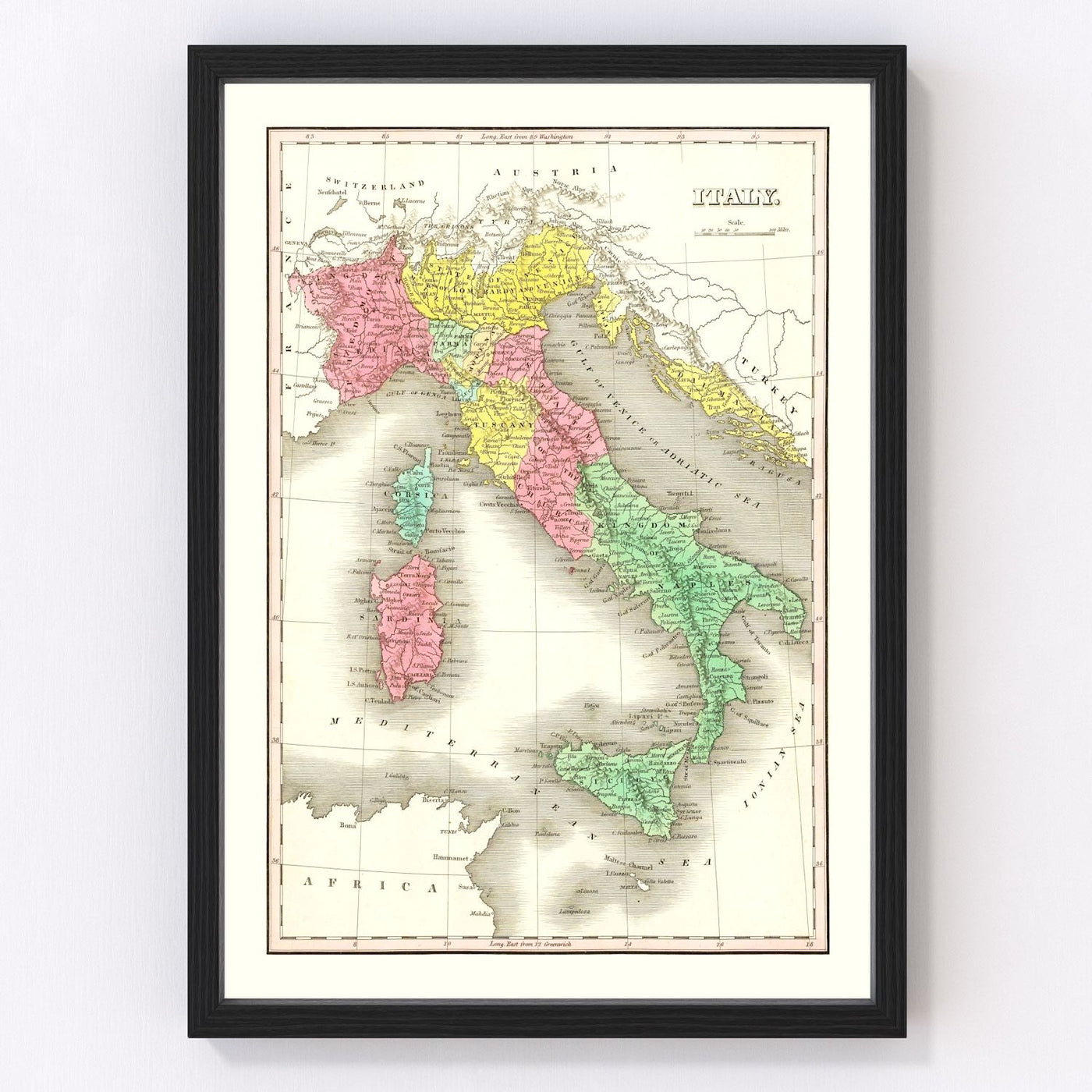 Italy Vintage Map 1831