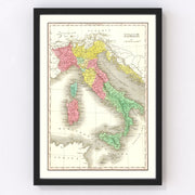 Italy Vintage Map 1831