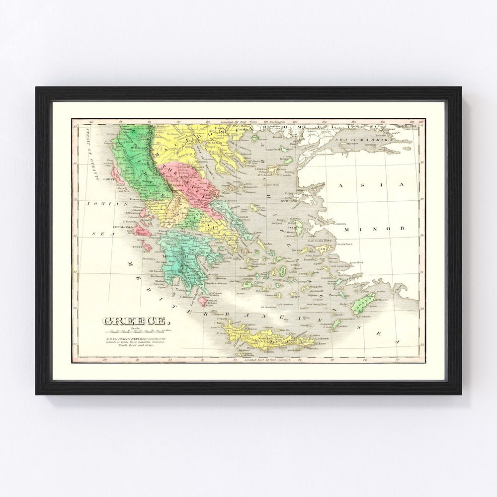 Greece Vintage Map 1831
