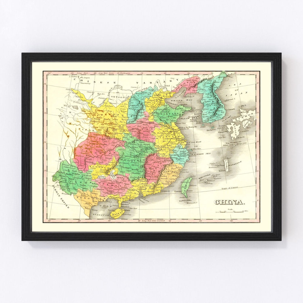 China Vintage Map 1831