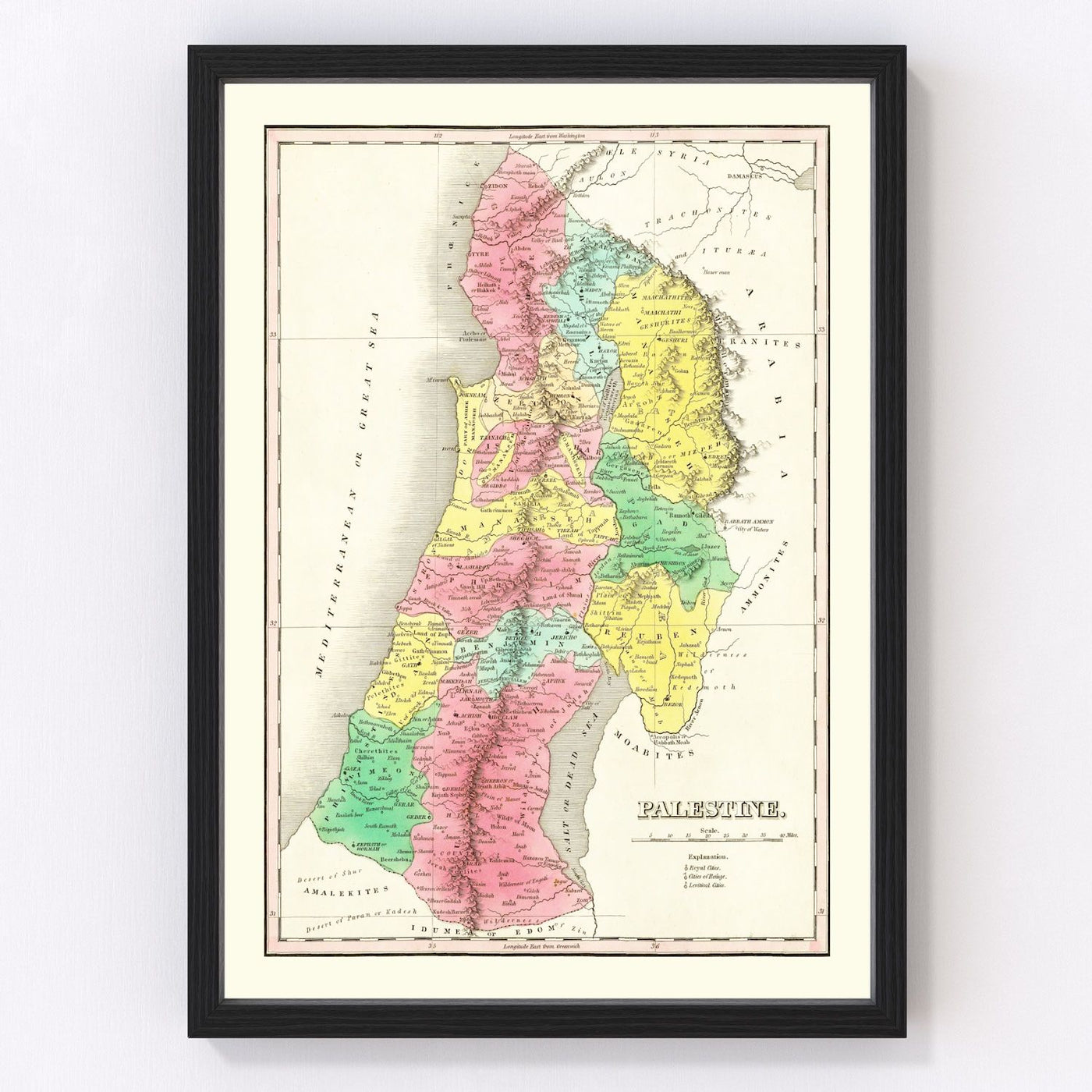 Palestine Vintage Map 1831