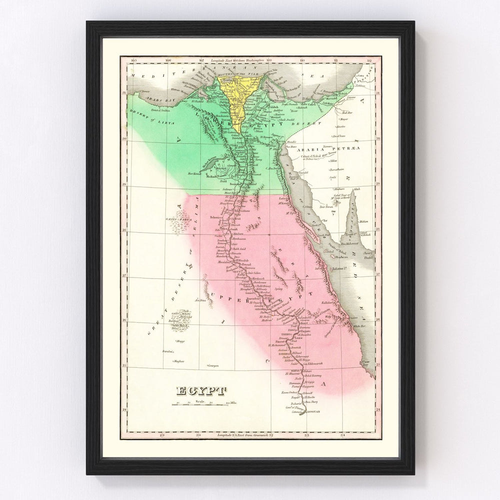 Egypt Vintage Map 1831