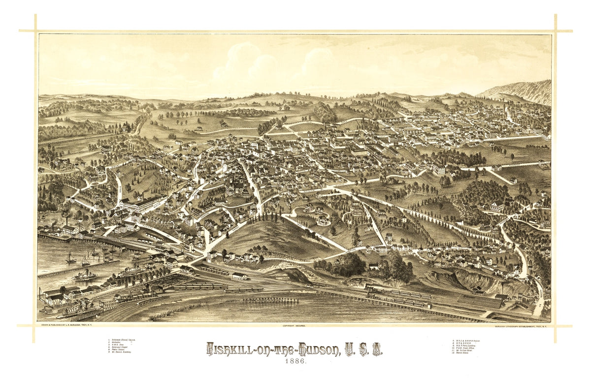Preview of Vintage Map of Fishkill, New York 1886