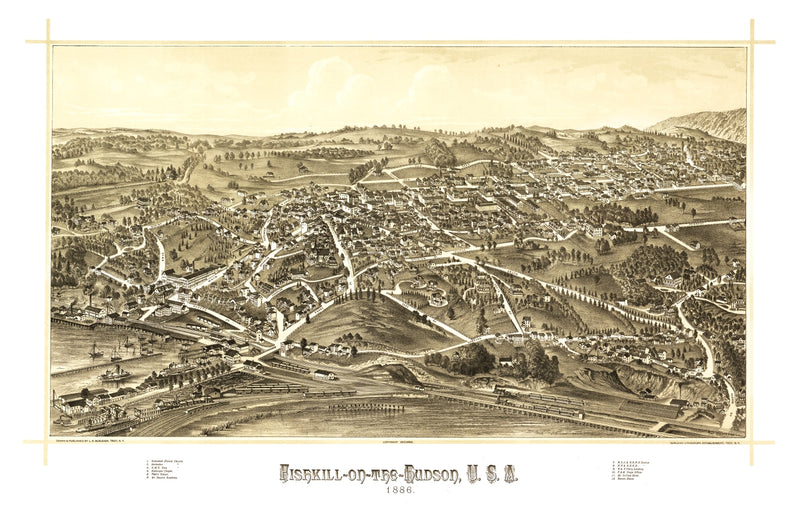 Size comparison using Vintage Map of Fishkill, New York 1886