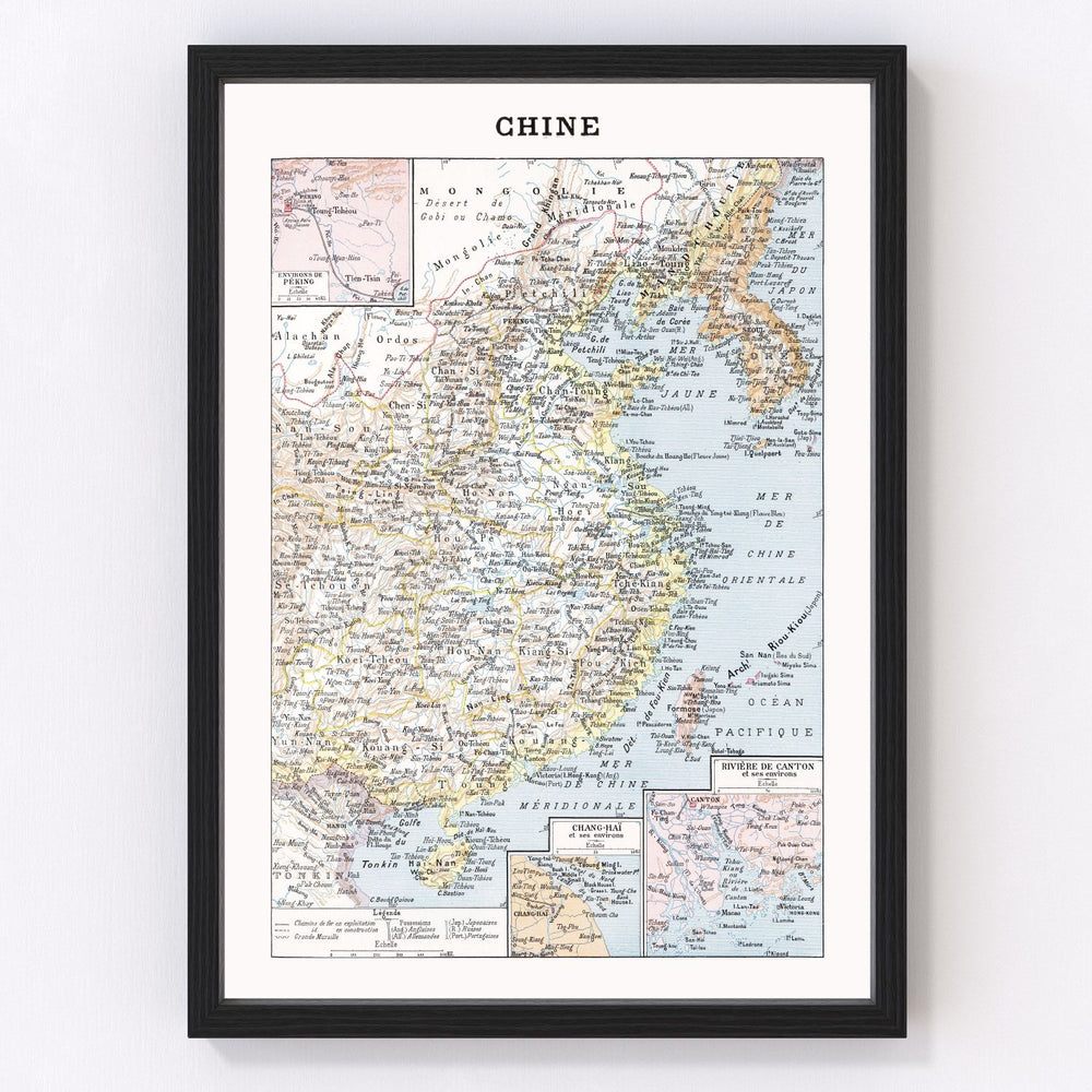 China Vintage Map 1900