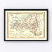 New York Vintage Map 1846