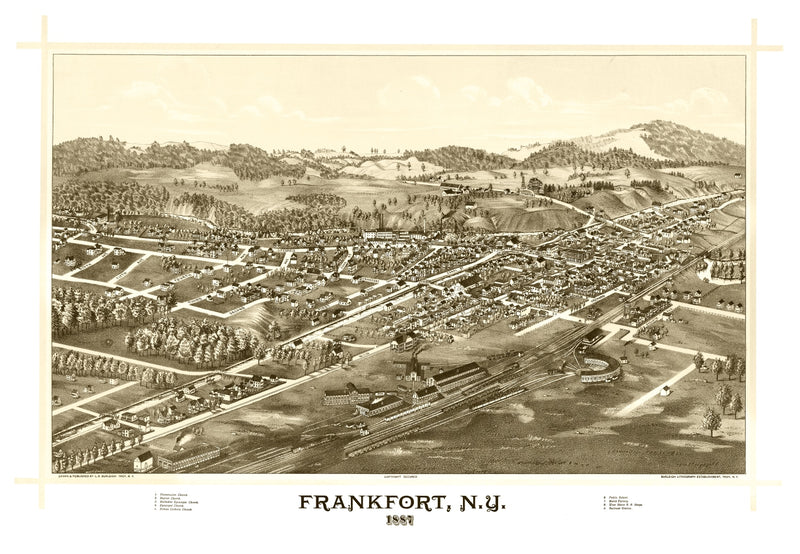 Size comparison using Vintage Map of Frankfort, New York 1887