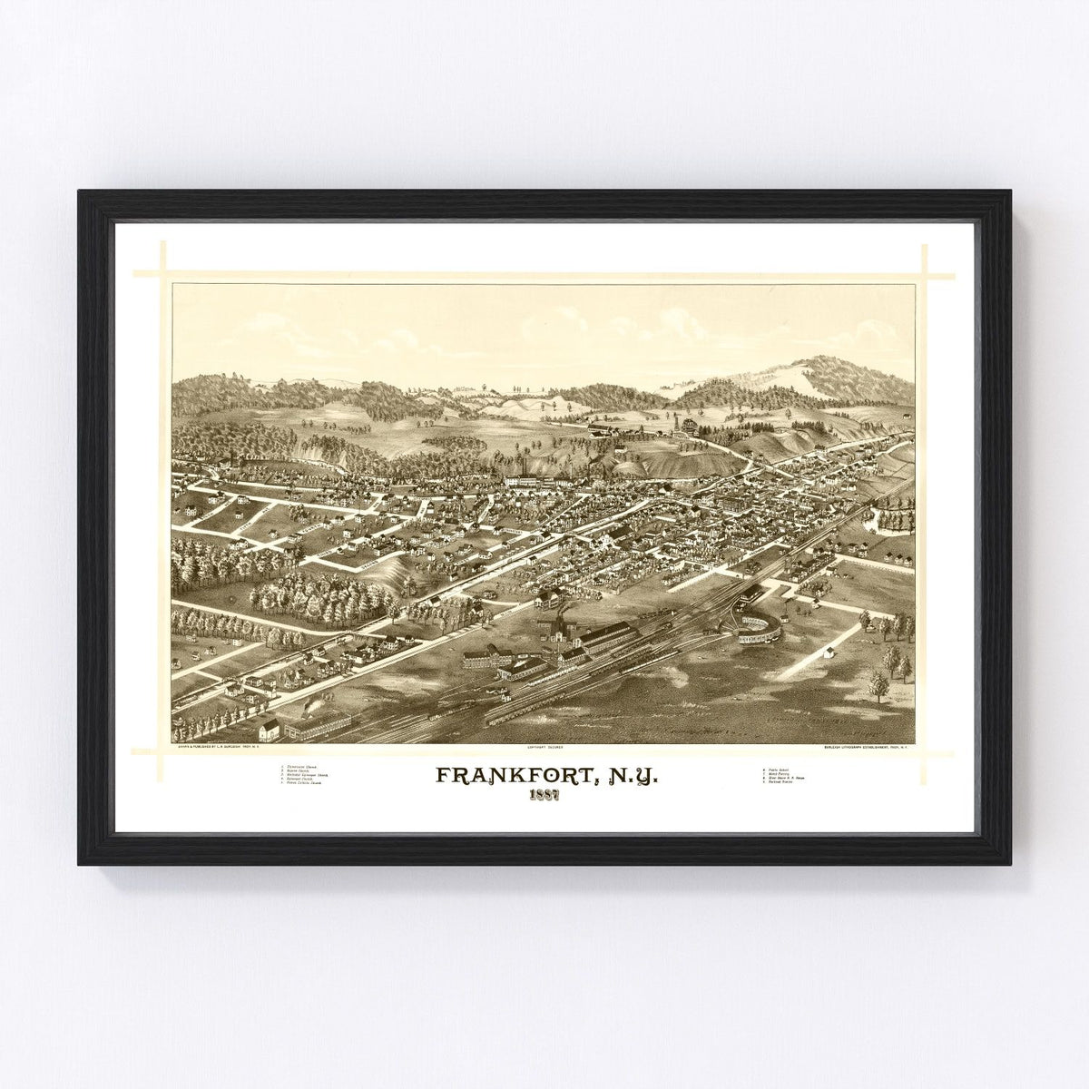 Frankfort Vintage Map 1887