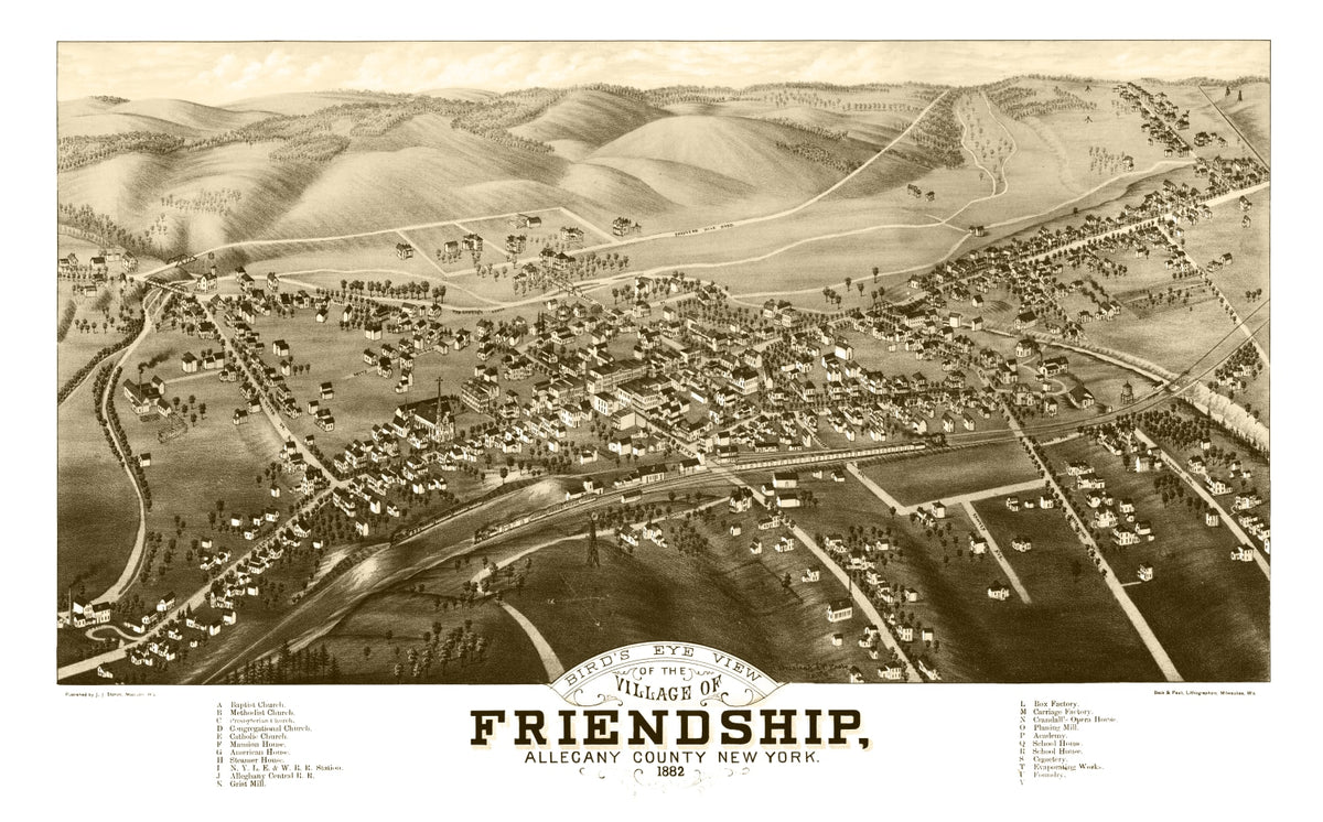 Preview of Vintage Map of Friendship, New York 1882
