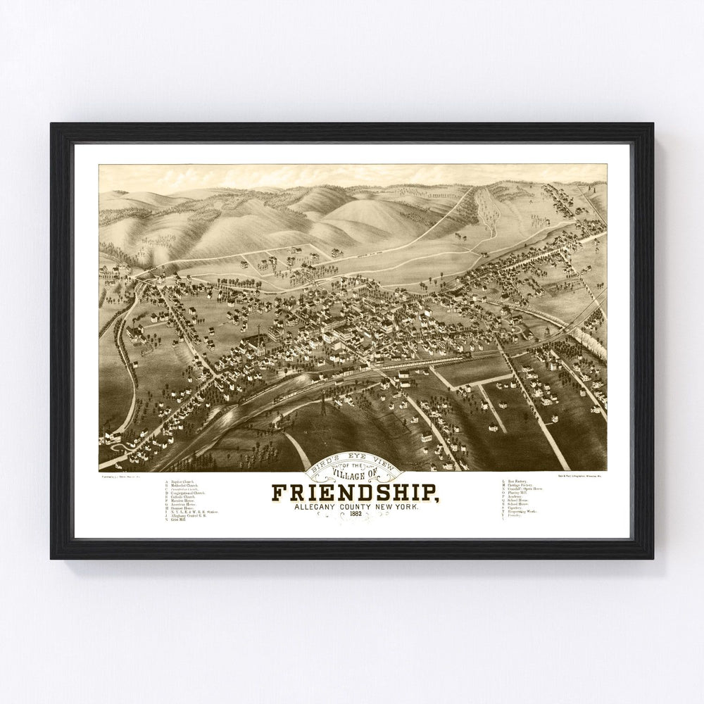 Friendship Vintage Map 1882
