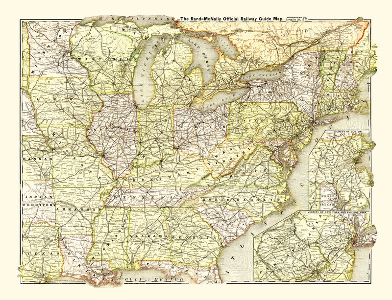 Size comparison using Vintage Railroad Map of United States 1877