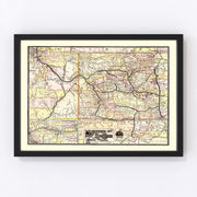 United States Vintage Map 1883