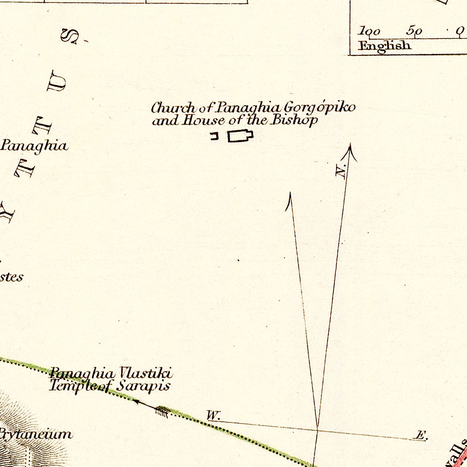 Restored historic details from the 1832 city map of Athens
