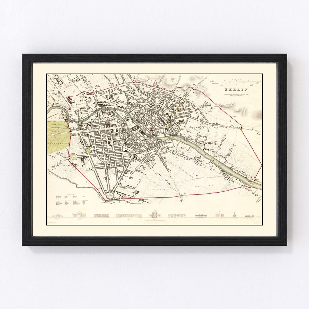 Berlin Vintage Map 1833