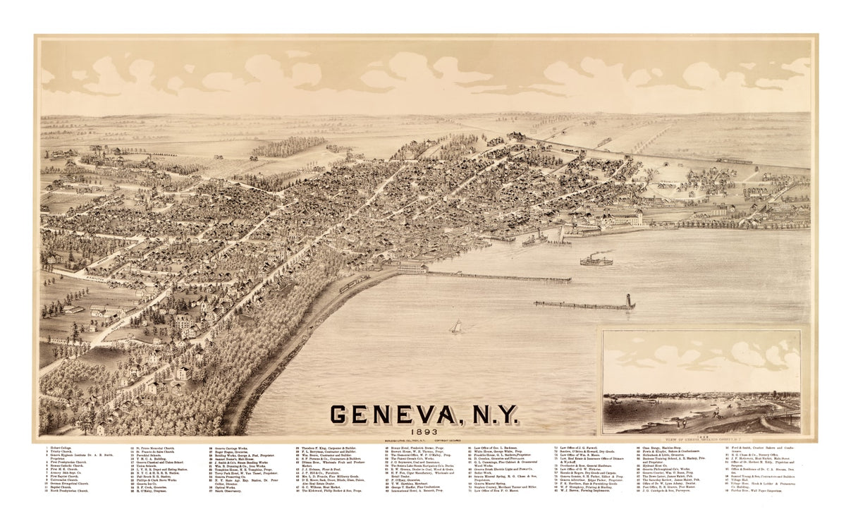 Preview of Vintage Map of Geneva, New York 1893
