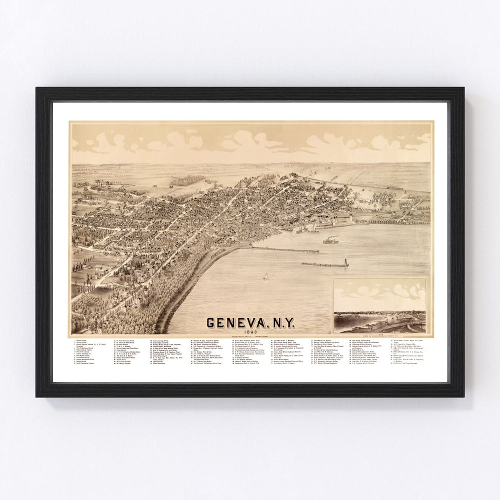 Geneva Vintage Map 1893