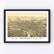 Glens Falls Vintage Map 1884