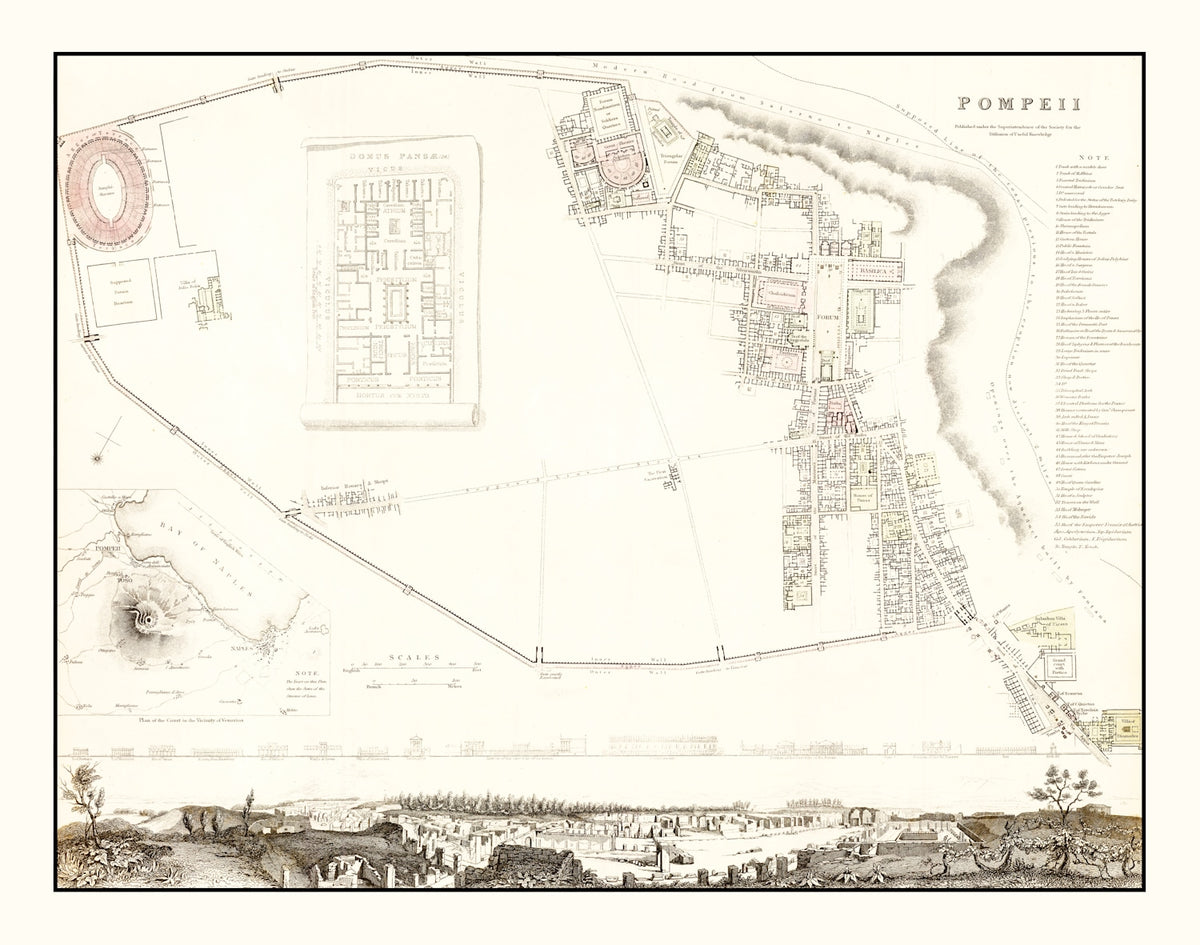 Preview of Vintage Map of Pompeii, Italy 1832