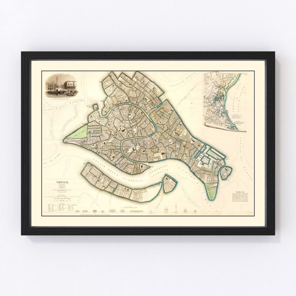 Venice Vintage Map 1838
