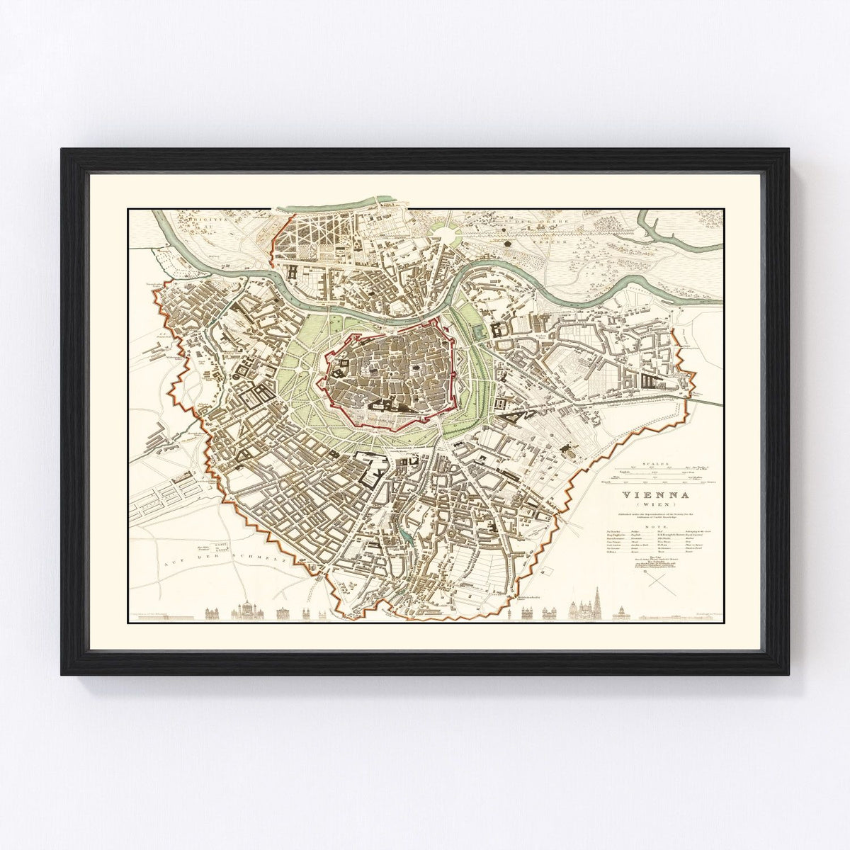 Vienna Vintage Map 1833