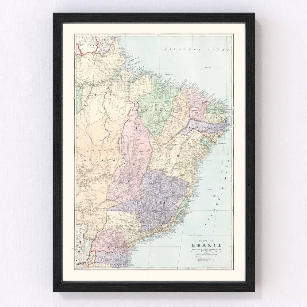 Brazil Vintage Map 1904