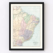 Brazil Vintage Map 1904